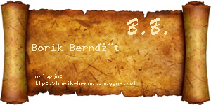 Borik Bernát névjegykártya